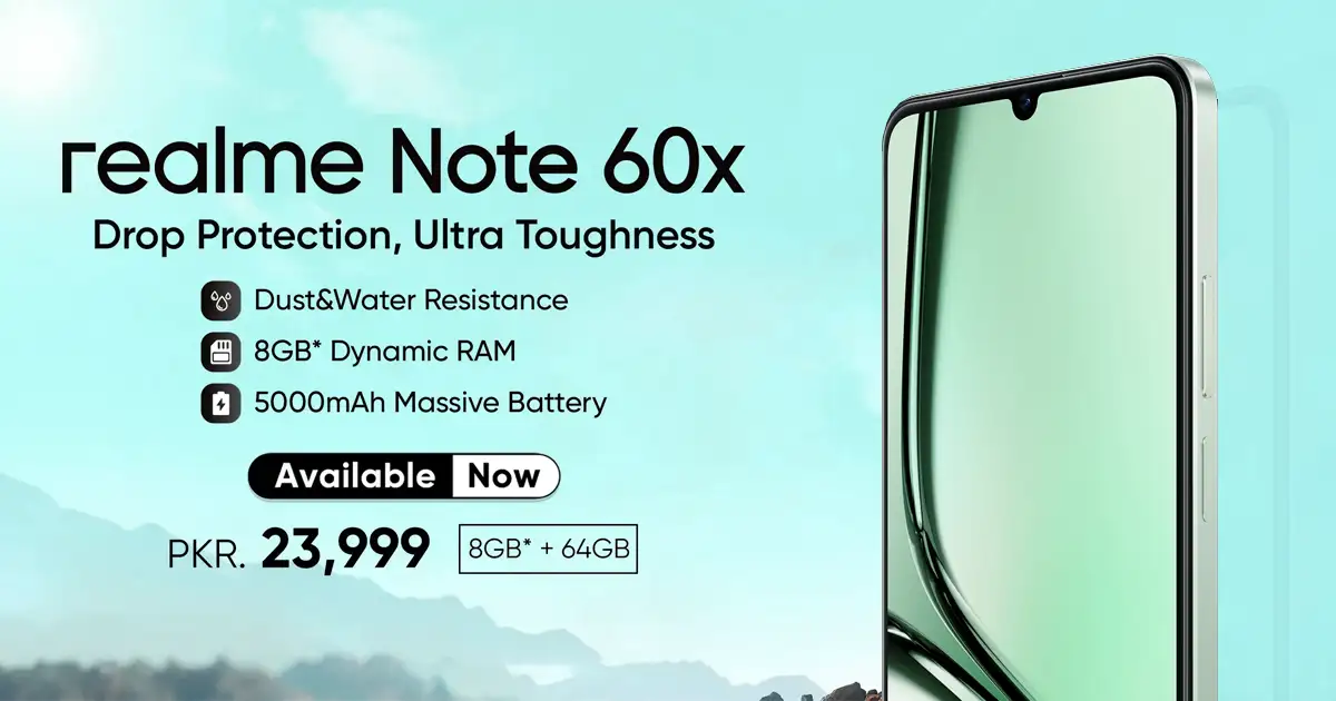 Realme Note 60x Price in Pakistan | Stylish & Durable Budget Smartphone